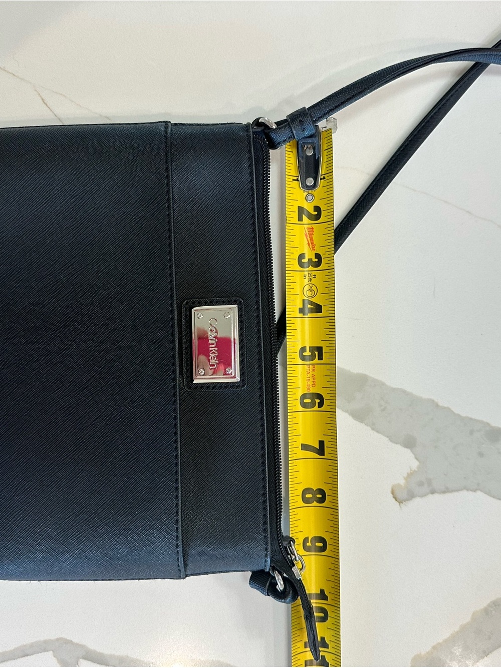 Calvin Klein Black Saffiano Crossbody Messenger Bag